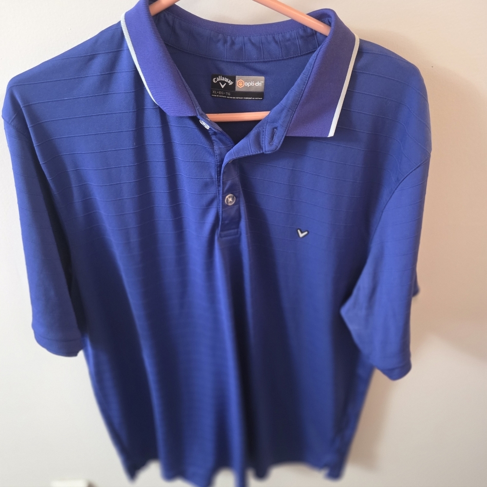 Callaway Men's Blue Polo Shirt with Contrast Trim